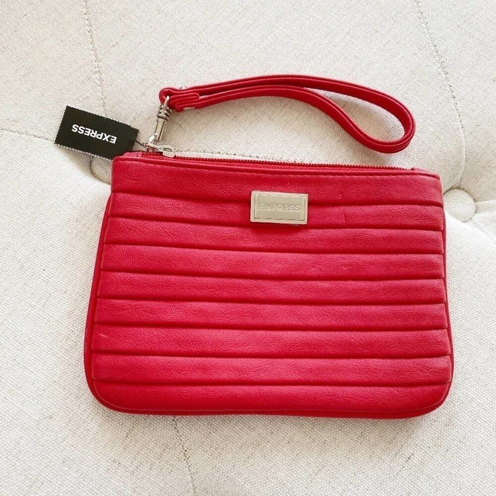 Express Leather Red Wristlet NWT